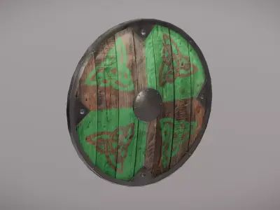 Painted Shield Low-poly 3D model purchase