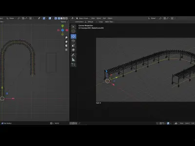 Extendable Skate Wheel Conveyor rigged for custom layout 3D model