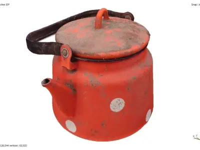 Two old dirty teapots 3D model