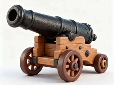 Stylized Pirate Cannon  Model Low-poly 3D model