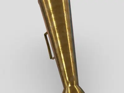 Megaphone gold vase Low-poly 3D model