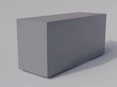 Massive metal workbench painted gray with defects type 2 Low-poly 3D model