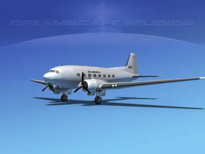 Douglas DC-3 Air America 3D model