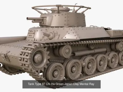 Tank Vehicle Clay Mentalray 3D Model Pack