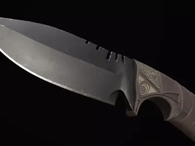 hunting knife Low-poly 3D model 7