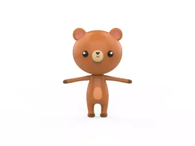 Stylized Character Bear v001  Low-poly 3D model