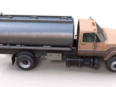 80s tanker truck Low-poly 3D model