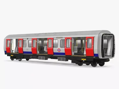 London Subway S8 Wagon Rigged 3D model