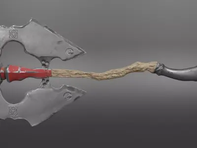 Double-edged axe high poly Free 3D model