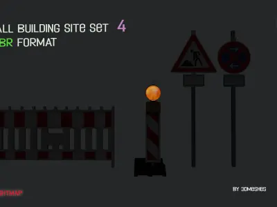 Small Building Site Set 4 in PBR format Low-poly 3D model