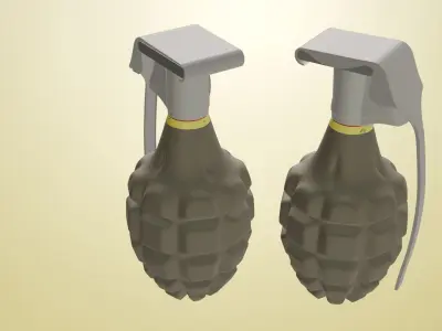 Mk2 Grenade  Low-poly 3D model