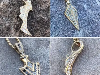 rangcop four different necklaces Free 3D model
