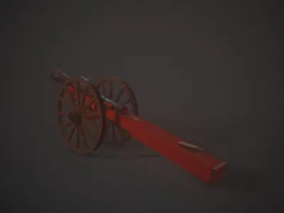 Stylized Medieval Cannon Low-poly 3D model purchase
