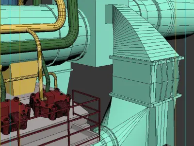 Gas transfer pump Low-poly 3D model