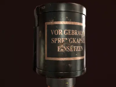GERMAN STICK GRENADE Low-poly 3D model