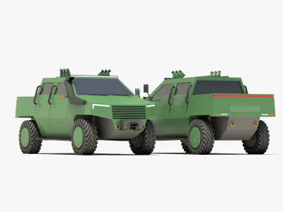 Lizard 4x4 Tactical Vehicle Concept All Version 3D model