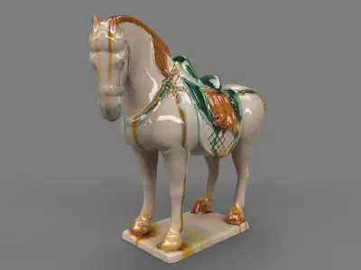 Tang Sancai Ceramic Horse 3D model purchase