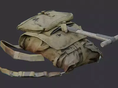 US 1928 haversack with shovel Low-poly 3D model