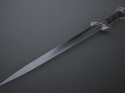 Ballock knife Low-poly 3D model