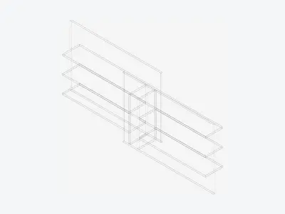 Partition - Contemporary - Changeall - Left - Shelves Low-poly 3D model