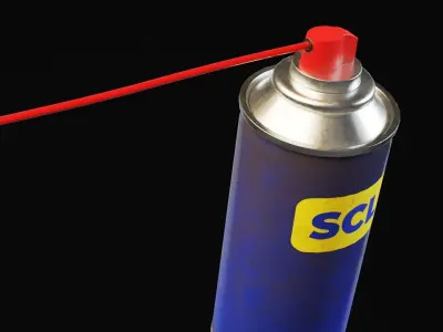 Spry Can Lubrificant Game Ready Low-poly 3D model