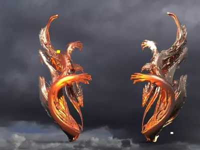 Dark Ornate pillar arch Claws 3D model