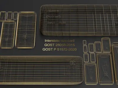 Russian standard gold bars 3D model