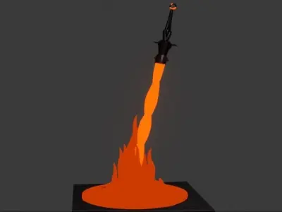Fire Link Sword low poly 3D model