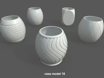 Vase Pack04 - 5 models Free 3D print model