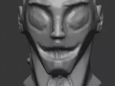 Alien Face  Low-poly 3D model