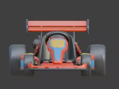 Stylized Racing Go-Kart 3D Model Low-poly 3D model