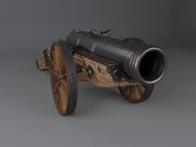 Medieval Cannon 3D model get