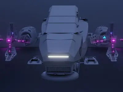 Hover bike Low-poly 3D model