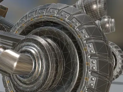 Hydraulic Suspension and Tire Basic Version Rigged and Animated Low-poly 3D model