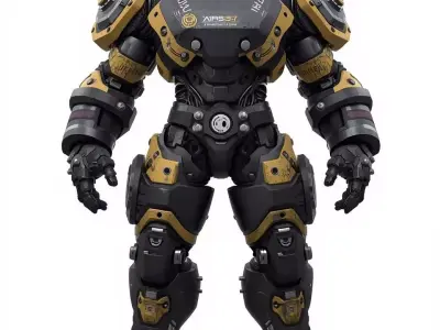 Heavy Tactical Enforcer Character 3D Model Low-poly 3D model