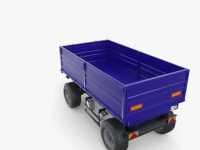 Agro trailer V6 Low-poly 3D model