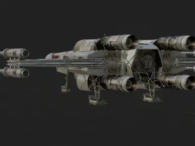 X Wing Starfighter 3D Model Star Wars PBR Blender FBX OBJ Low-poly 3D model
