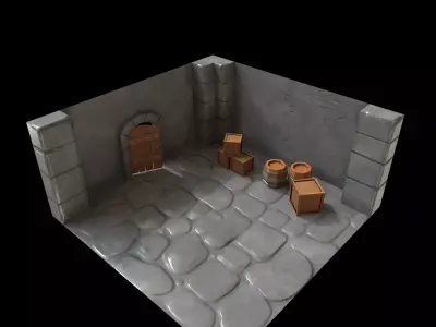 environment dungeon room - dungeon room 3D model