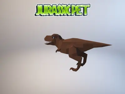 Tyrannosaurus jurassic pet Low-poly 3D model