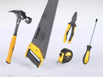 Basic Tools Prop Pack  Low-poly 3D model