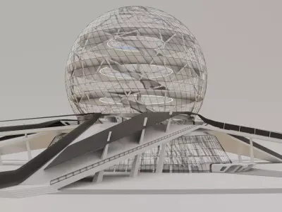 Futuristic Expo Center 3D model 3D model purchase