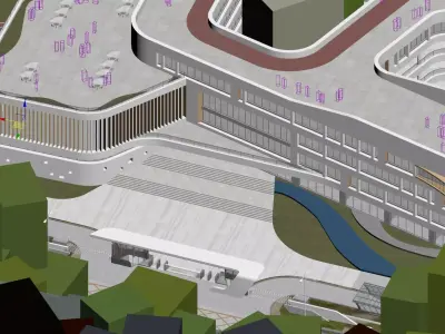 Modern Architectural Exterior School Campus Complex 3D model