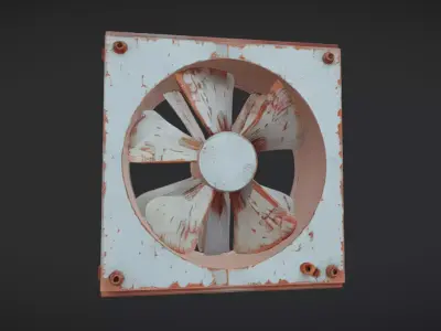 old industrial ventilation fan 3D model