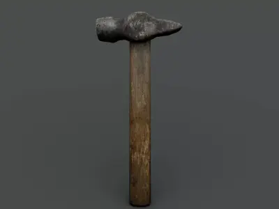 Old hammer Low-poly 3D model get