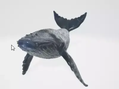 Realistic Blue Whale 3D Model 3D model