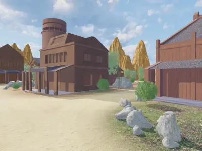 Old West Town 3D model purchase