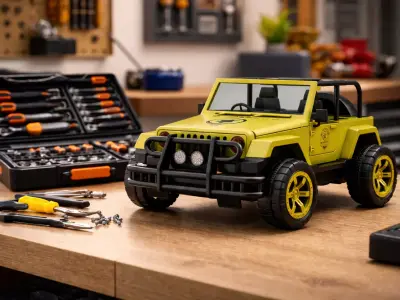 Offroad Military Style Toy Jeep Model 3D model