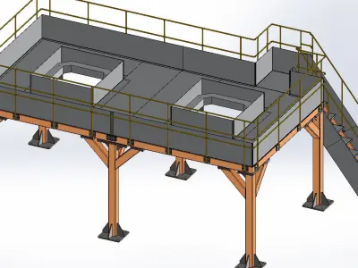 Steel Constructed Platform 3D model