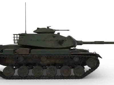 Low poly M60A3 Low-poly 3D model