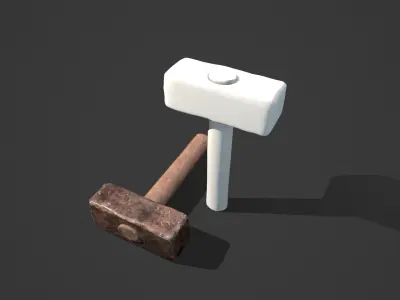 Blacksmith Iron Hammer Game Prop - Medieval Asset Low-poly 3D model